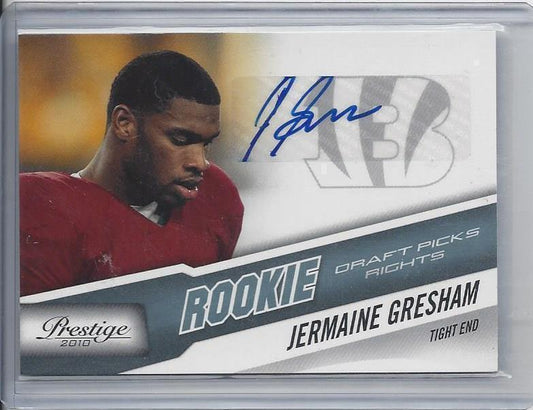 1/1 JERMAINE GRESHAM 2010 PRESTIGE DRAFT PICKS RIGHTS OKLAHOMA AUTO RC #D 18/399