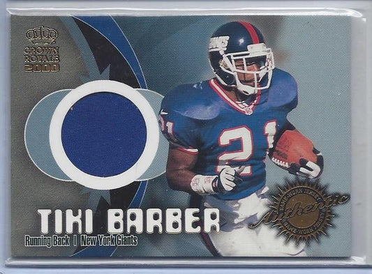 TIKI BARBER 2000 CROWN ROYALE GIANTS GAME USED JERSEY #5
