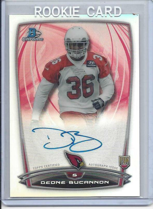 DEONE BUCANNON 2014 BOWMAN CHROME CARDINALS REFRACTOR ON CARD AUTO RC