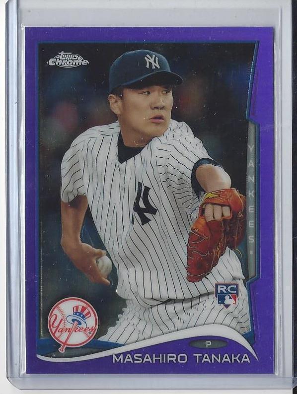 MASAHIRO TANAKA 2014 TOPPS CHROME YANKEES PURPLE REFRACTOR RC #10