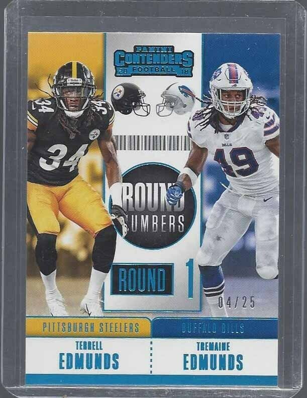 TREMAINE EDMUNDS + TERRELL EDMUNDS 2018 CONTENDERS ROUND NUMBERS PLATINUM RC /25