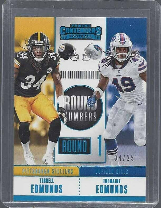 TREMAINE EDMUNDS + TERRELL EDMUNDS 2018 CONTENDERS ROUND NUMBERS PLATINUM RC /25