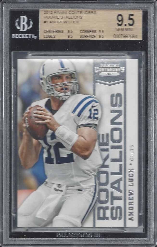 ANDREW LUCK 2012 PANINI CONTENDERS ROOKIE STALLIONS COLTS RC #1 BGS 9.5 GEM MINT
