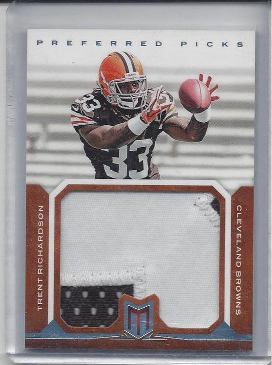 TRENT RICHARDSON 2012 PANINI MOMENTUM PREFERRED PICKS JUMBO 2 COLOR PATCH RC /25