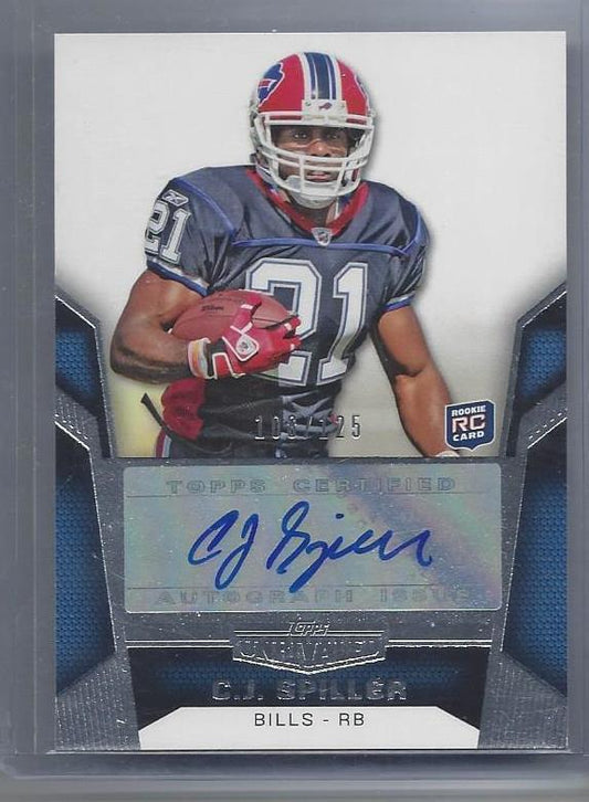 C.J. SPILLER 2010 TOPPS UNRIVALED AUTO RC #D 108/125