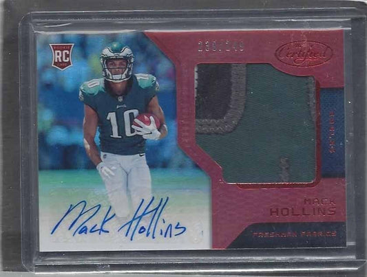 MACK HOLLINS 2017 CERTIFIED FRESHMAN FABRIC 4 COLOR RED RPA PATCH AUTO RC /249