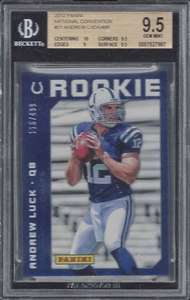 ANDREW LUCK 2012 PANINI NATIONAL CONVENTION COLTS RC #D 118/499 BGS 9.5 GEM MINT