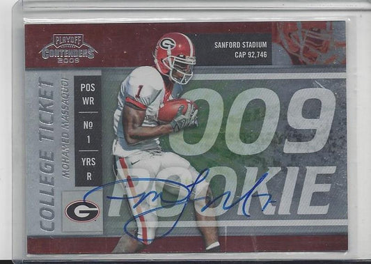 MOHAMED MASSAQUOI 2009 PLAYOFF COLLEGE CONTENDERS SP RARE AUTO RC #14