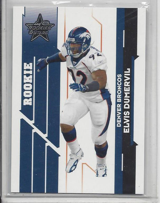 ELVIS DUMERVIL 2006 ROOKIES & STARS BRONCOS TRUE ROOKIE RC #D 255/999