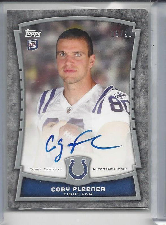 COBY FLEENER 2012 TOPPS ROOKIE PREMIERE PHOTO SHOOT ON CARD AUTO RC #D /90