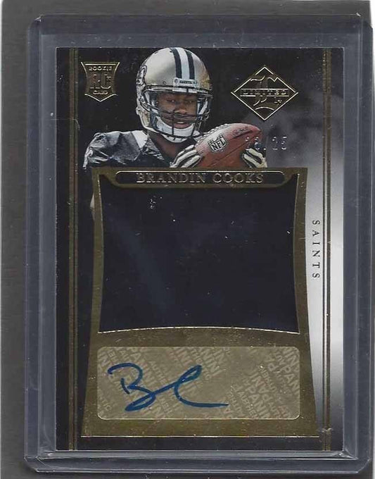 BRANDIN COOKS 2014 LIMITED GOLD JUMBO ROOKIE JERSEY AUTO RC #D 23/25