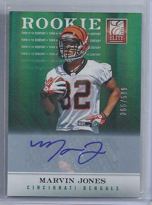 MARVIN JONES 2012 ELITE TURN OF THE CENTURY BENGALS AUTO RC #D /599