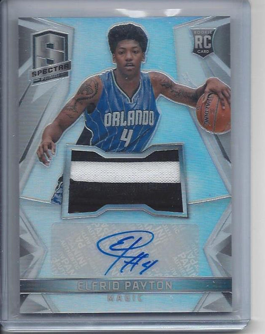 ELFRID PAYTON 2014-15 SPECTRA PRIZM REFRACTOR 2 COLOR PATCH AUTO RC #108
