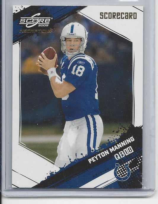 PEYTON MANNING 2009 SCORE INSCRIPTIONS SCORECARD #D 44/50