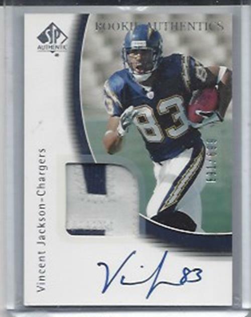 VINCENT JACKSON 2005 SP AUTHENTIC RPA LOGO PATCH AUTO RC #D 691/699
