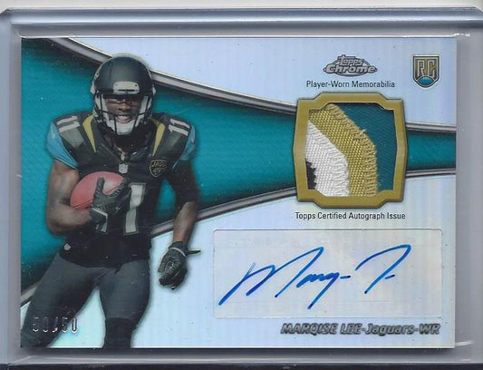MARQISE LEE 2014 TOPPS CHROME RPA REFRACTOR 4 COLOR JAGS PATCH AUTO RC #D 50/50
