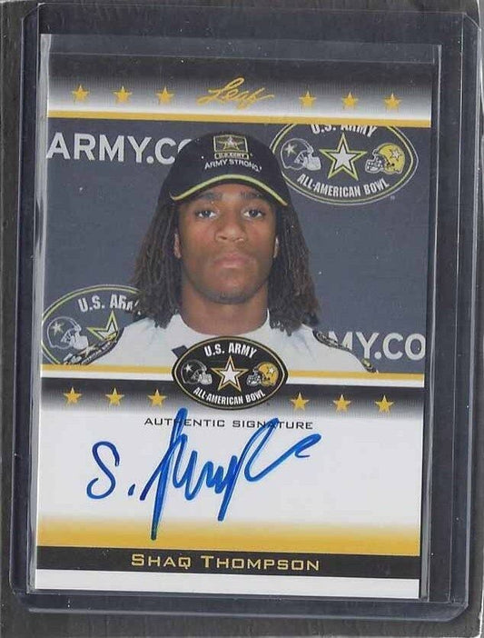 SHAQ THOMPSON 2012 LEAF ARMY ALL AMERICAN BOWL ON CARD PRE ROOKIE AUTO #D 62/125