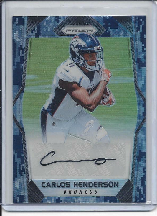 CARLOS HENDERSON 2017 PANINI PRIZM CAMO PRIZMS AUTO RC #D 1/25
