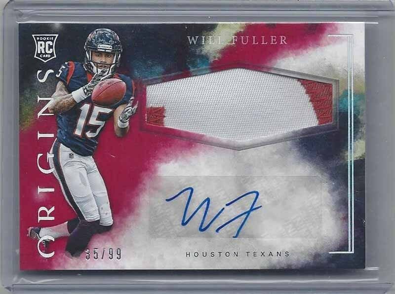 WILL FULLER 2016 ORIGINS RED RPA JUMBO MULTI COLOR TEXANS PATCH AUTO RC #D /99
