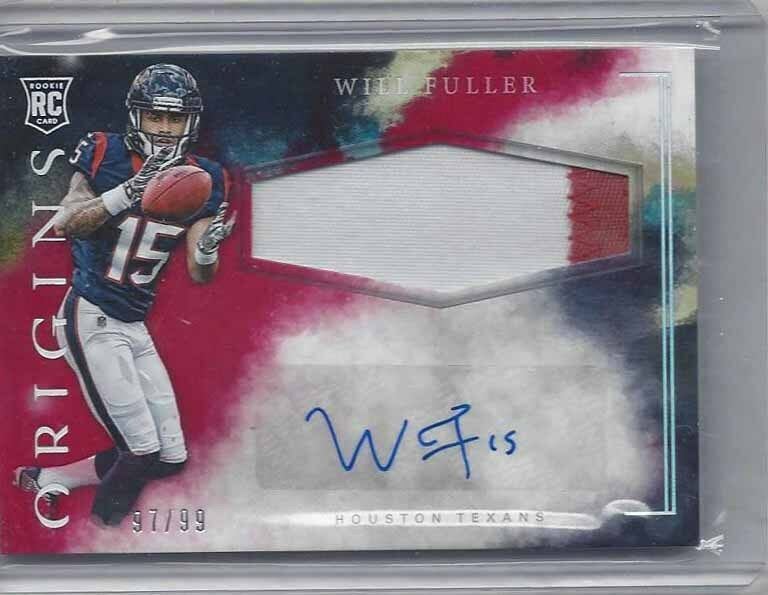 WILL FULLER 2016 ORIGINS RED RPA JUMBO MULTI COLOR TEXANS PATCH AUTO RC #D /99