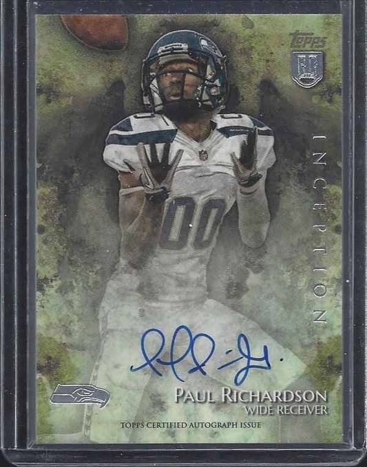 PAUL RICHARDSON 2014 TOPPS INCEPTION SEAHAWKS ON CARD ROOKIE AUTO RC #11