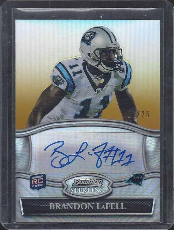 BRANDON LAFELL 2010 BOWMAN STERLING GOLD REFRACTOR ROOKIE AUTO RC #D 14/25