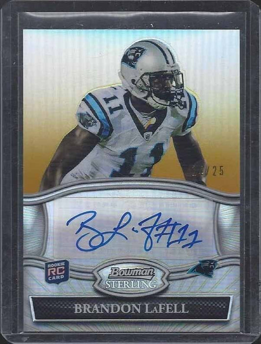 BRANDON LAFELL 2010 BOWMAN STERLING GOLD REFRACTOR ROOKIE AUTO RC #D 14/25