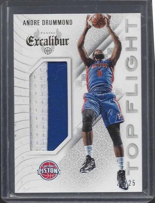 ANDRE DRUMMOND 2014-15 EXCALIBUR TOP FLIGHT 2 COLOR JUMBO PATCH #D 21/25