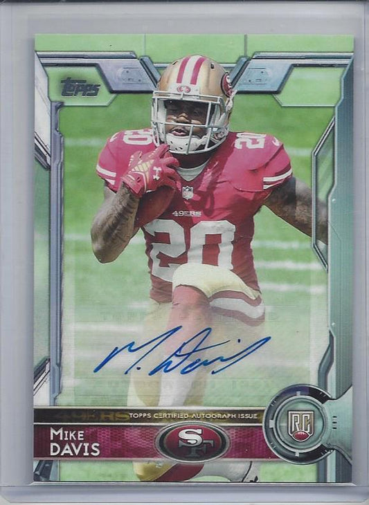 MIKE DAVIS 2015 TOPPS SP PHOTO VARIATION 49ERS ROOKIE AUTO RC #450