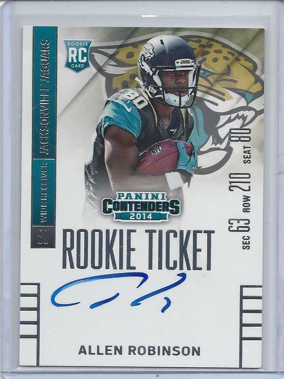 ALLEN ROBINSON 2014 CONTENDERS ROOKIE TICKET JAGUARS ON CARD TRUE RC AUTO #203