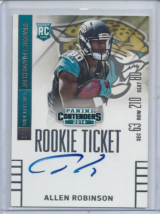 ALLEN ROBINSON 2014 CONTENDERS ROOKIE TICKET JAGUARS ON CARD TRUE RC AUTO #203