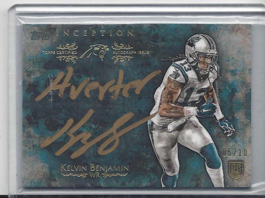 KELVIN BENJAMIN 2014 TOPPS INCEPTION "AVERTER" INSCRIPTION GOLD INK AUTO RC /10