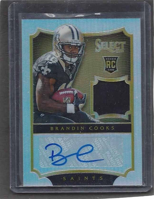 BRANDIN COOKS 2014 PANINI SELECT SILVER ROOKIE JERSEY AUTO RC #D 48/49