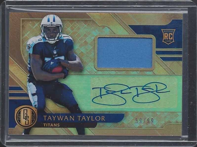 TAYWAN TAYLOR 2017 GOLD STANDARD TITANS ROOKIE JERSEY AUTO RC #D 59/99