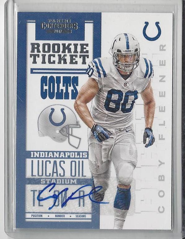 COBY FLEENER 2012 PANINI CONTENDERS COLTS SAINTS ROOKIE TICKET TRUE RC AUTO #221