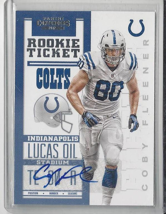 COBY FLEENER 2012 PANINI CONTENDERS COLTS SAINTS ROOKIE TICKET TRUE RC AUTO #221