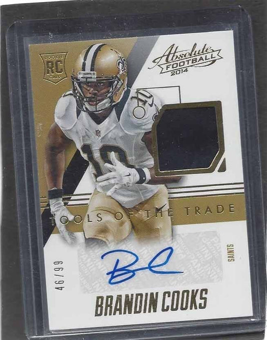 BRANDIN COOKS 2014 ABSOLUTE TOOLS OF THE TRADE ROOKIE JERSEY AUTO RC #D 46/99