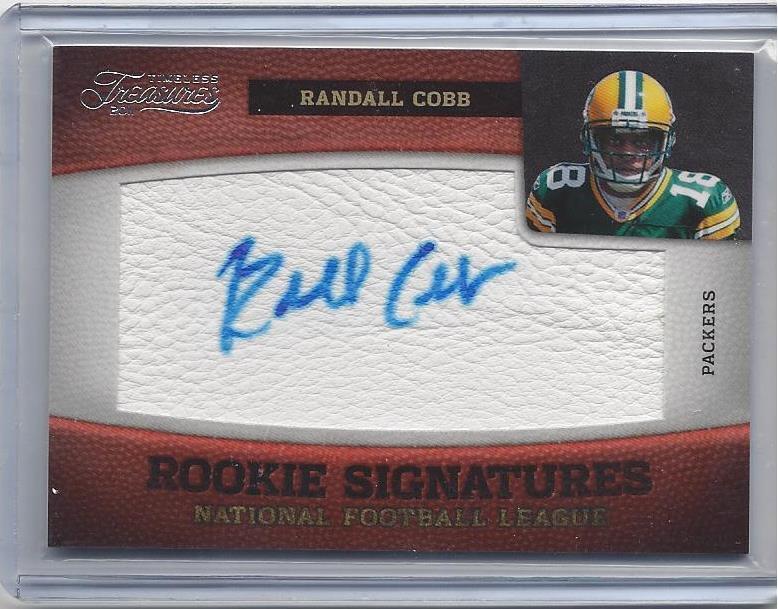 RANDALL COBB 2011 TIMELESS TREASURES LEATHER ON CARD AUTO RC #D 204/265