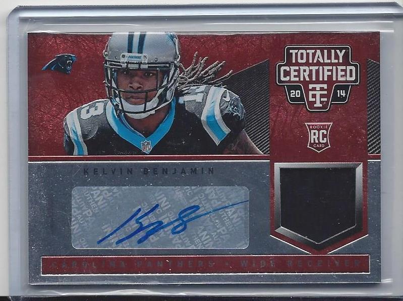 KELVIN BENJAMIN 2014 TOTALLY CERTIFIED RED PANTHERS JERSEY AUTO RC #D 21/50