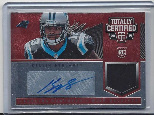 KELVIN BENJAMIN 2014 TOTALLY CERTIFIED RED PANTHERS JERSEY AUTO RC #D 21/50