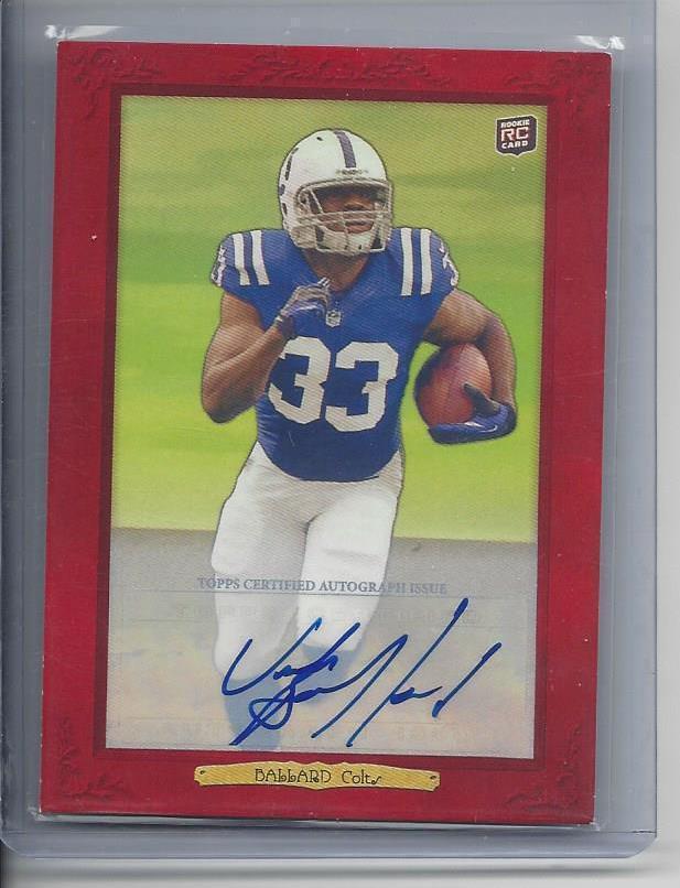 VICK BALLARD 2012 TOPPS TURKEY RED BORDER COLTS ROOKIE AUTO RC #D /10