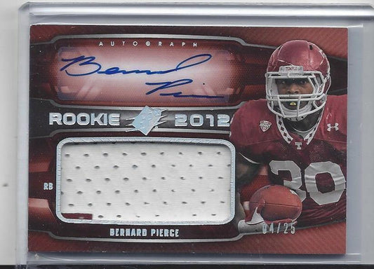 BERNARD PIERCE 2012 SPX SPECTRUM JUMBO 2 COLOR RICE OWLS PATCH AUTO RC #D 4/25