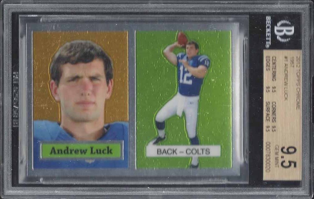 ANDREW LUCK 2012 TOPPS CHROME 1957 INDIANAPOLIS COLTS RC #1 BGS 9.5 GEM MINT
