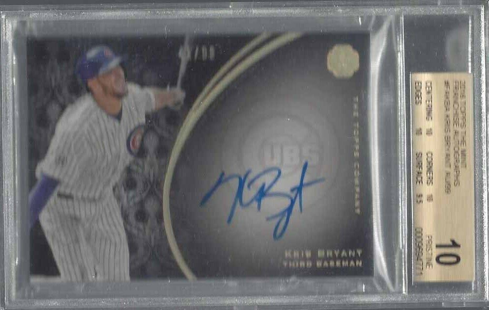 KRIS BRYANT 2016 TOPPS THE MINT ON CARD AUTO #D 41/99 BGS 10 10 AU PRIST POP 1/1
