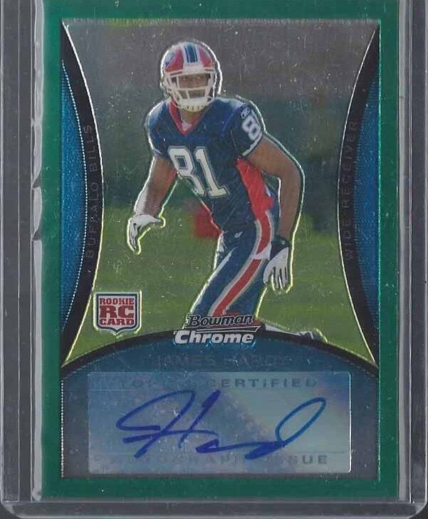 JAMES HARDY 2008 BOWMAN CHROME GREEN REFRACTOR INDIANA ROOKIE AUTO RC #D 28/150
