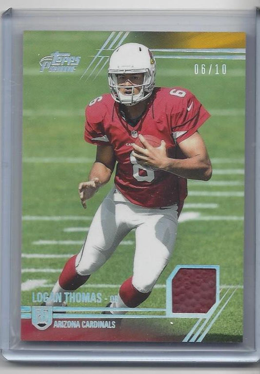 1/1 LOGAN THOMAS 2014 TOPPS PRIME FOOTBALL RELIC RAINBOW HOLOFOIL #D 6/10 JSY #6