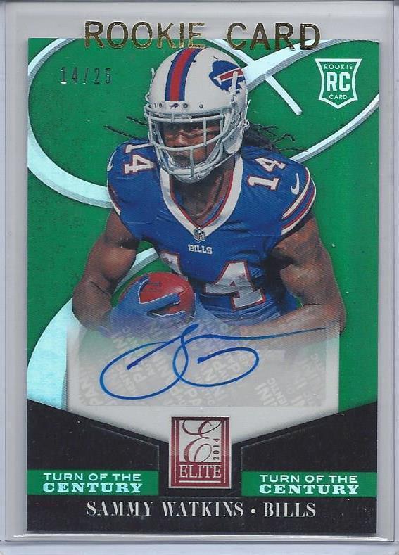 1/1 SAMMY WATKINS 2014 ELITE BILLS ROOKIE AUTO RC #D 14/25 ( HIS JERSEY #14! )