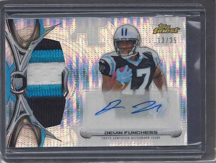 DEVIN FUNCHESS 2015 TOPPS FINEST PULSAR REFRACTOR RPA PATCH AUTO RC #D 13/35