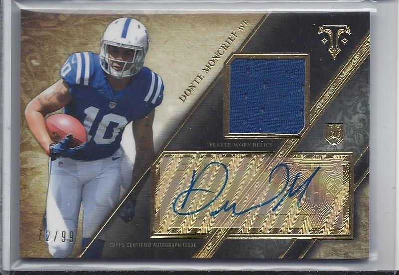 DONTE MONCRIEF 2014 TOPPS TRIPLE THREADS COLTS JERSEY AUTO RC #D 72/99