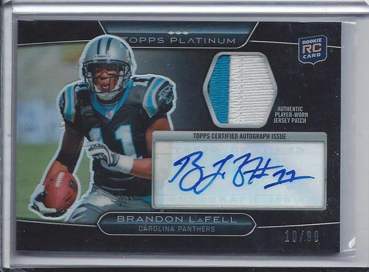 BRANDON LAFELL 2010 TOPPS PLATINUM BLACK REFRACTOR 3 COLOR PATCH AUTO RC #D /99